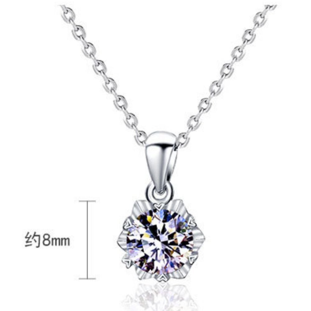 Certified 1ct. t.w. Diamond Moissanite Snowflake Necklace NEW B - Picture 7 of 10